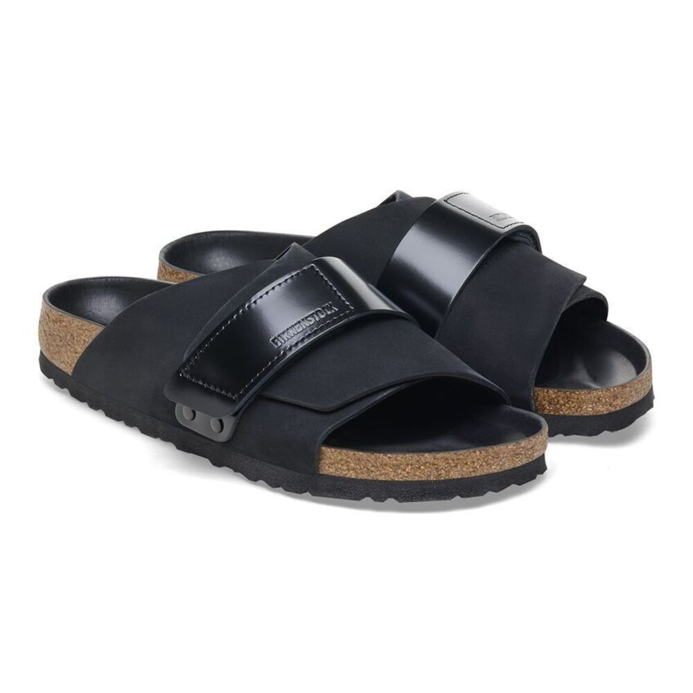 Birkenstock Sandals Kyoto Size 37 N Black Nubuck Leather NEW w Box Adjustable